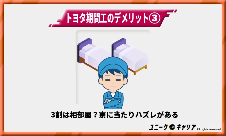 トヨタは相部屋は全体の3割〜！寮に当たりハズレがある